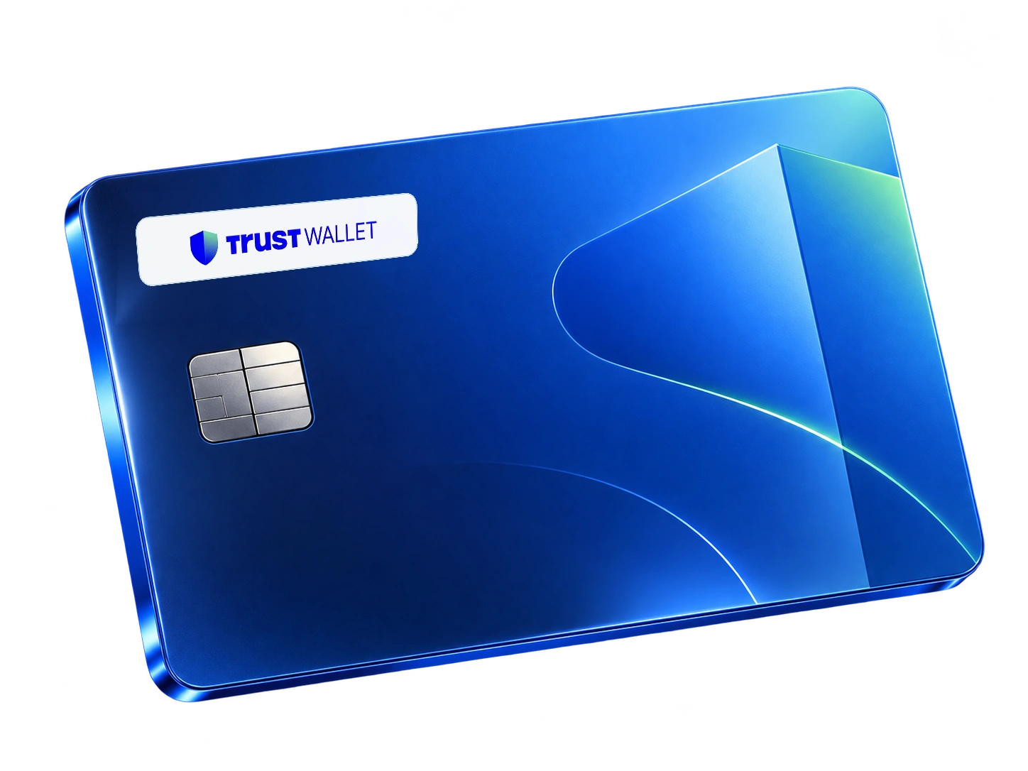 Premium Trust Wallet blue metal card concept
